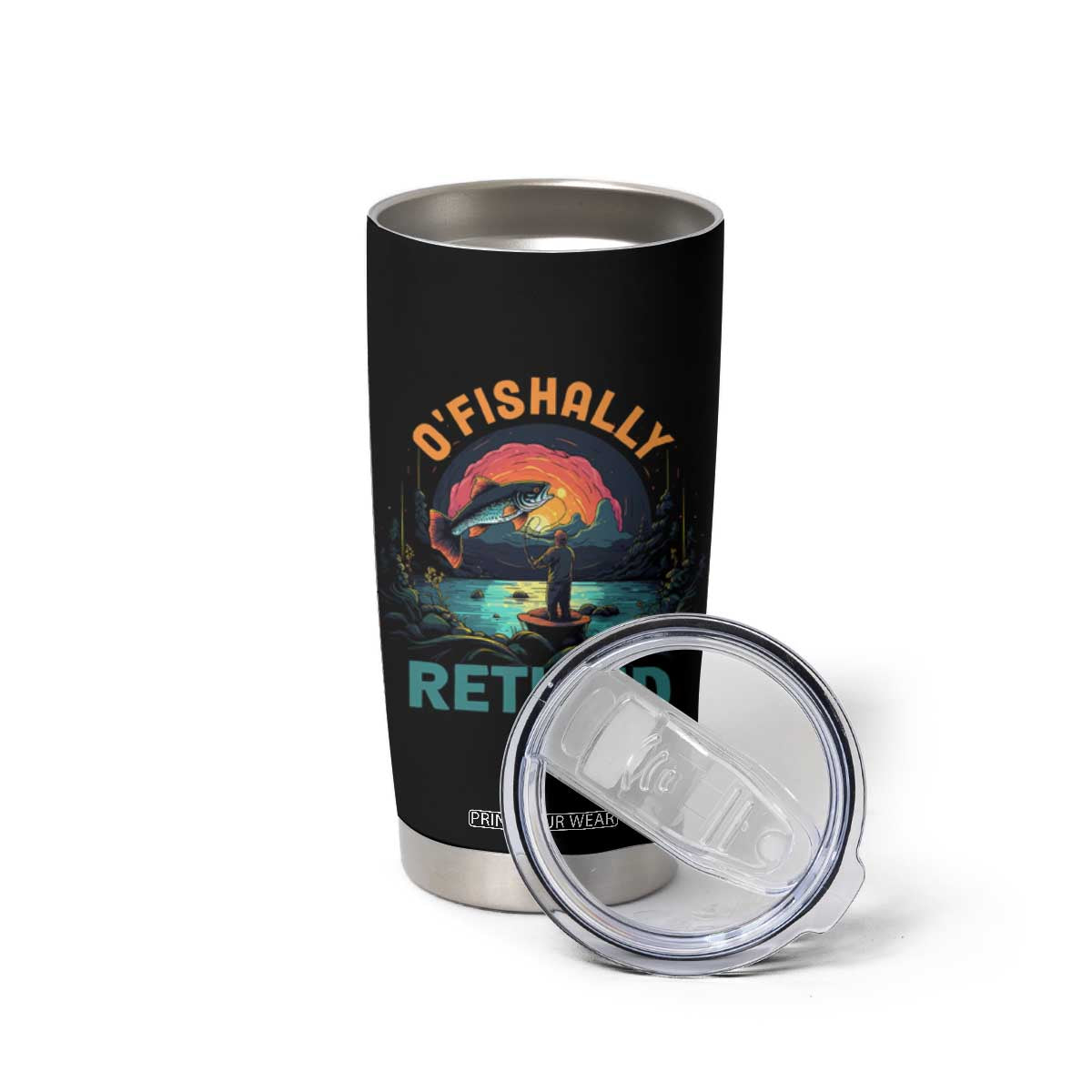 Funny Retirement Tumbler Cup O'fishally Retired Fishing Men TS09 Print Your Wear