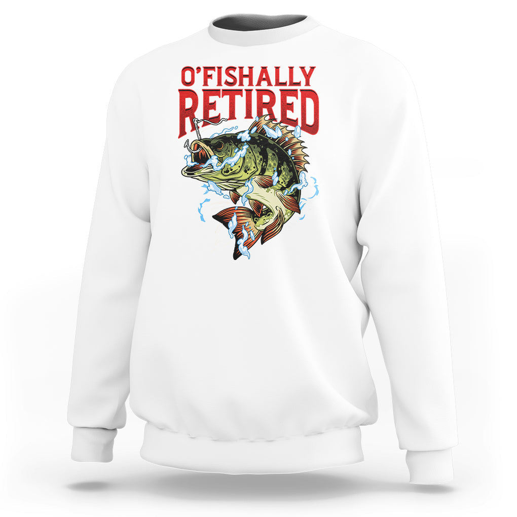 Retirement Sweatshirt O'fishally Retired Fishing Men TS09 White Printyourwear