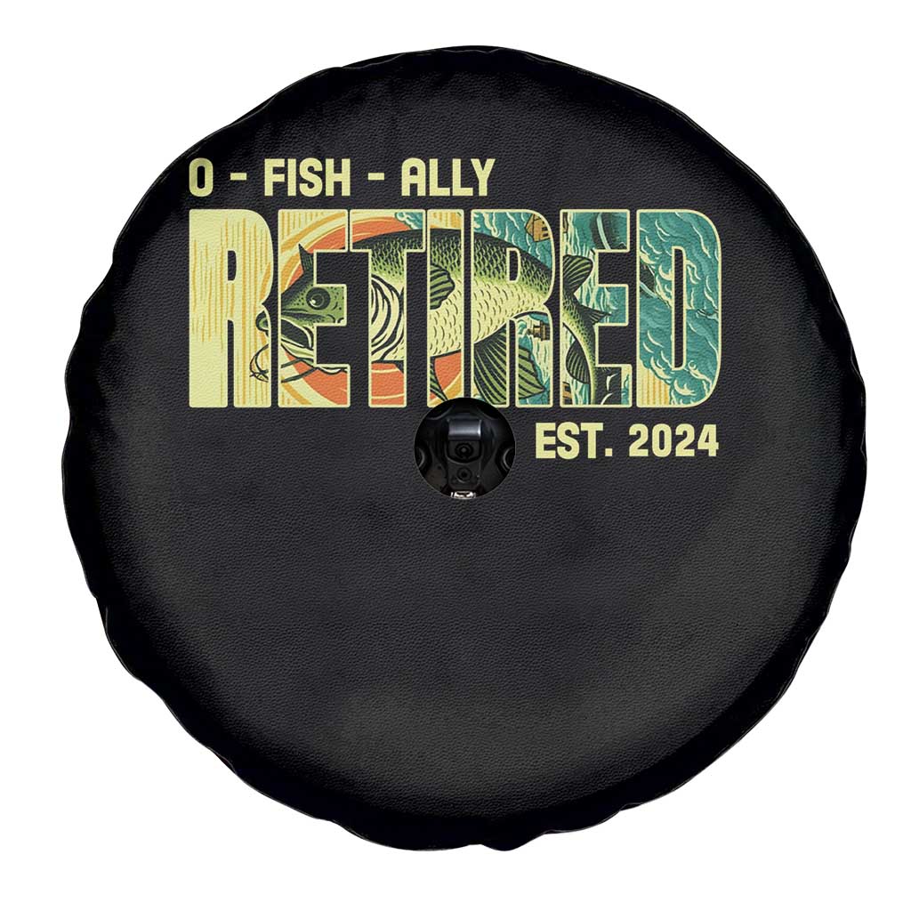 Retirement Spare Tire Cover O'fishally Retired Fishing Men Fisherman TS09 Print Your Wear