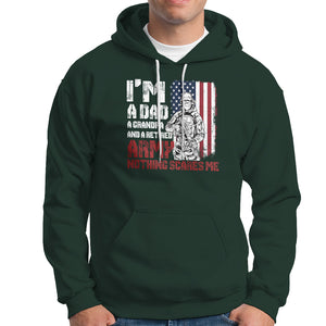 Retirement Hoodie I'm A Dad A Grandpa And A Retired Army Nothing Scares Me TS09 Dark Forest Green Printyourwear