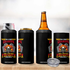 Retirement 4 in 1 Can Cooler Tumbler I'm A Dad A Grandpa And A Retired Firefighter Nothing Scares Me TS09 Print Your Wear