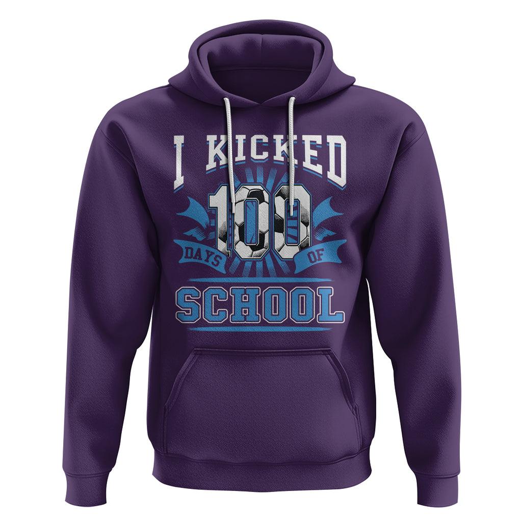 I Kicked 100 Days Of School Soccer Player Hoodie TS09 Purple Printyourwear