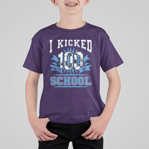 I Kicked 100 Days Of School Soccer Player T Shirt For Kid TS09 Purple Printyourwear