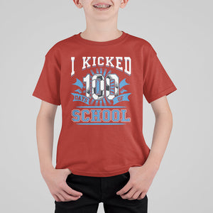 I Kicked 100 Days Of School Soccer Player T Shirt For Kid TS09 Red Printyourwear
