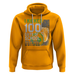 I Kicked 100 Days Of School Soccer Player Hoodie TS09 Gold Printyourwear