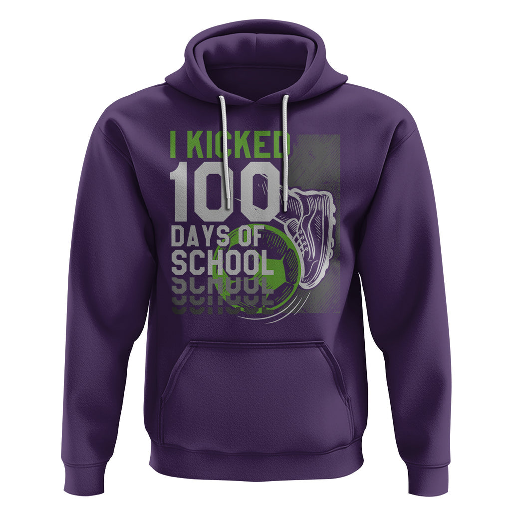 I Kicked 100 Days Of School Soccer Player Hoodie TS09 Purple Printyourwear
