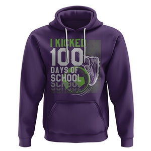 I Kicked 100 Days Of School Soccer Player Hoodie TS09 Purple Printyourwear