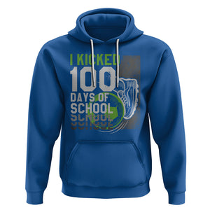 I Kicked 100 Days Of School Soccer Player Hoodie TS09 Royal Blue Printyourwear