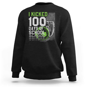 I Kicked 100 Days Of School Soccer Player Sweatshirt TS09 Black Printyourwear