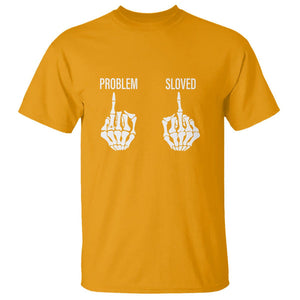 Funny Divorce T Shirt Problem is Solved Skeleton Hand Divorcee TS09 Gold Printyourwear