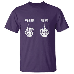 Funny Divorce T Shirt Problem is Solved Skeleton Hand Divorcee TS09 Purple Printyourwear