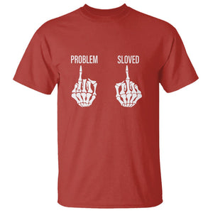 Funny Divorce T Shirt Problem is Solved Skeleton Hand Divorcee TS09 Red Printyourwear