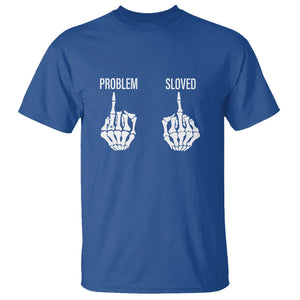 Funny Divorce T Shirt Problem is Solved Skeleton Hand Divorcee TS09 Royal Blue Printyourwear