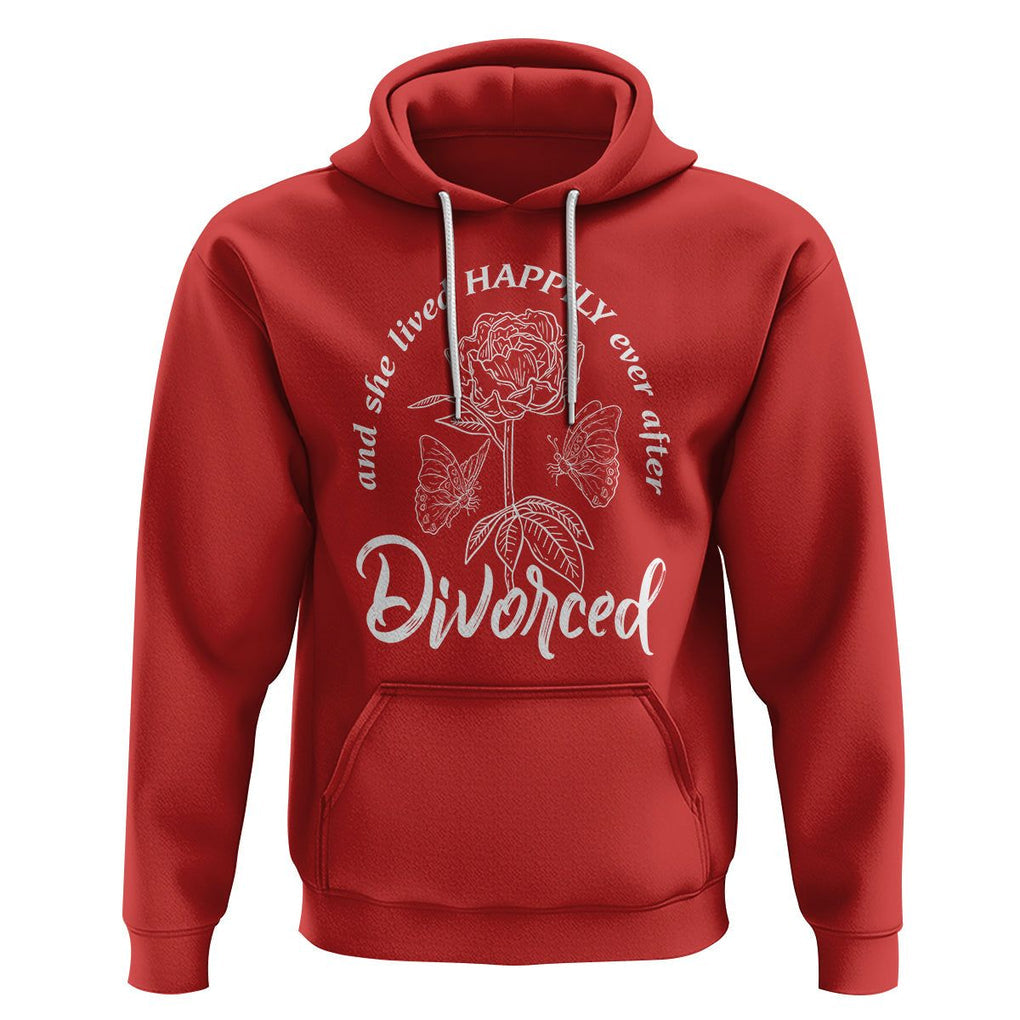She Lived Happy Ever After Divorce Hoodie TS09 Red Printyourwear