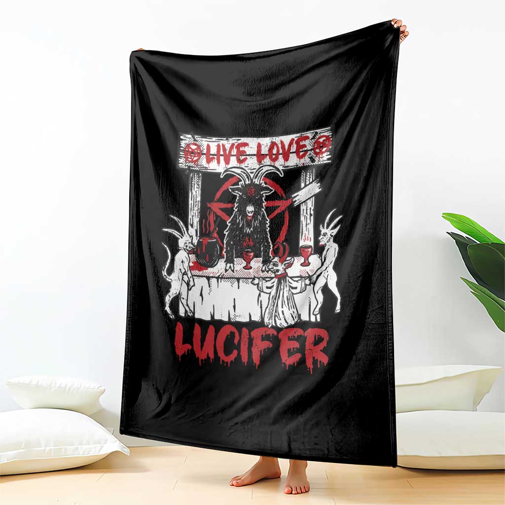 Halloween Satan Throw Blanket Live Love Lucifer Demon TS09 Print Your Wear