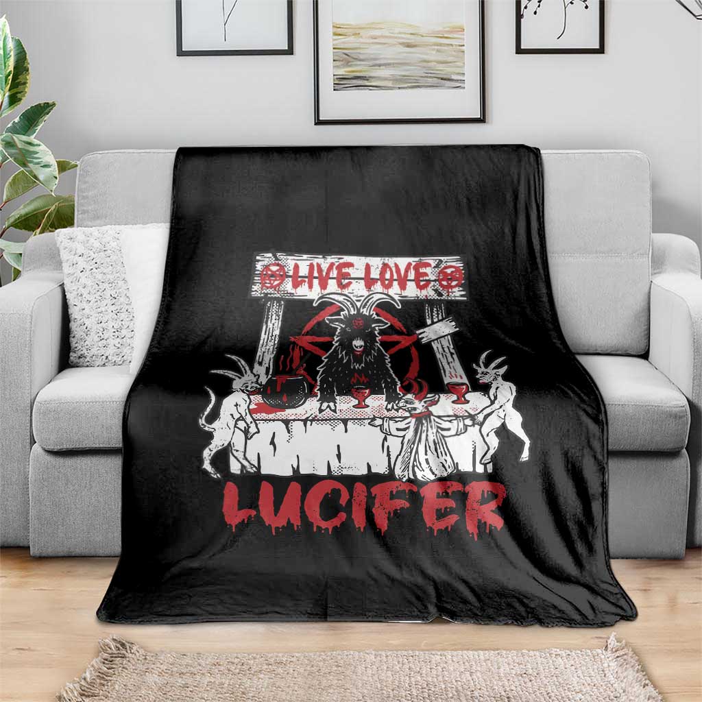 Halloween Satan Throw Blanket Live Love Lucifer Demon TS09 Print Your Wear