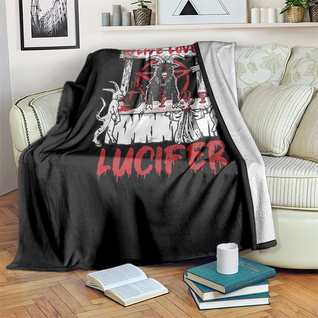 Halloween Satan Throw Blanket Live Love Lucifer Demon TS09 Print Your Wear