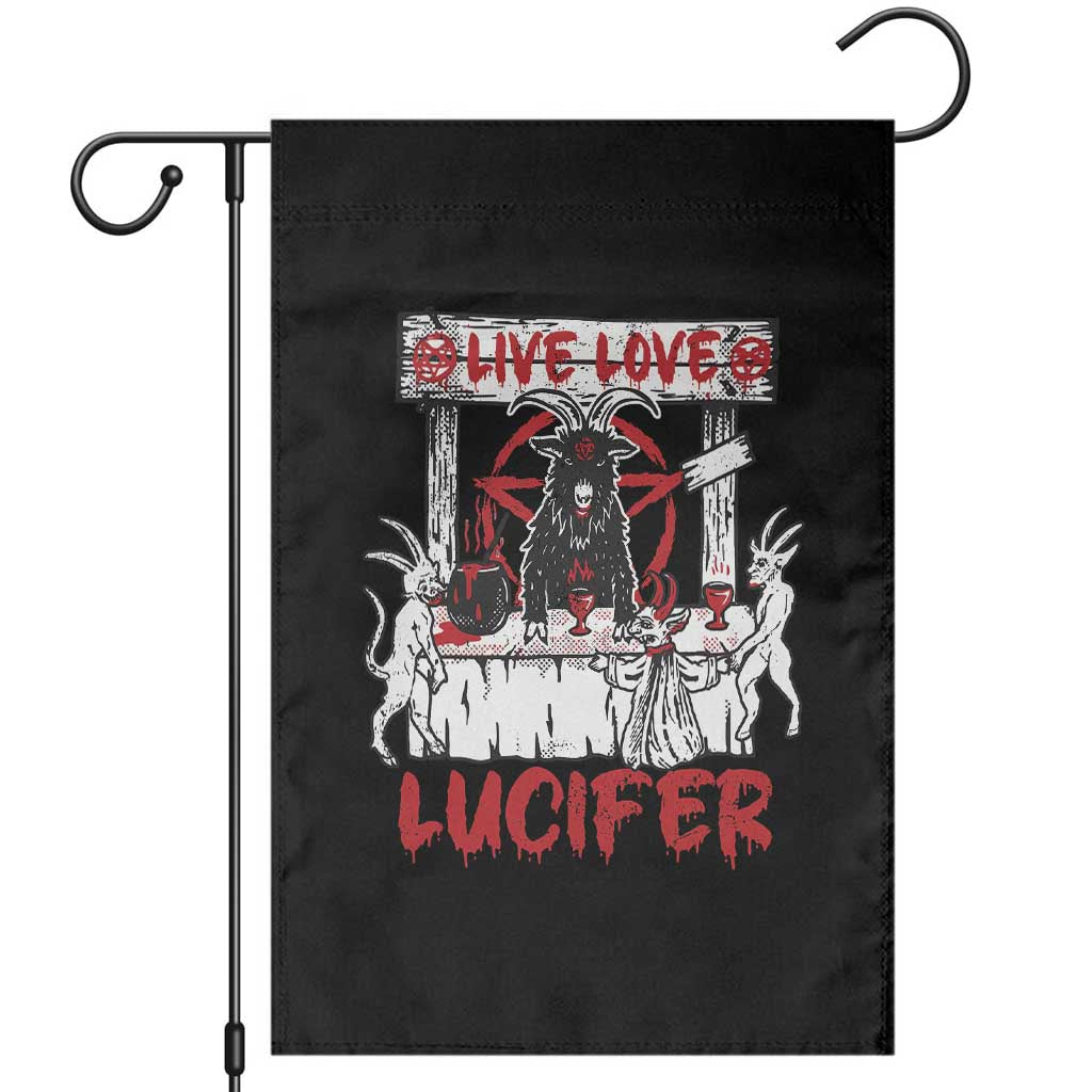 Halloween Satan Garden Flag Live Love Lucifer Demon TS09 Black Print Your Wear