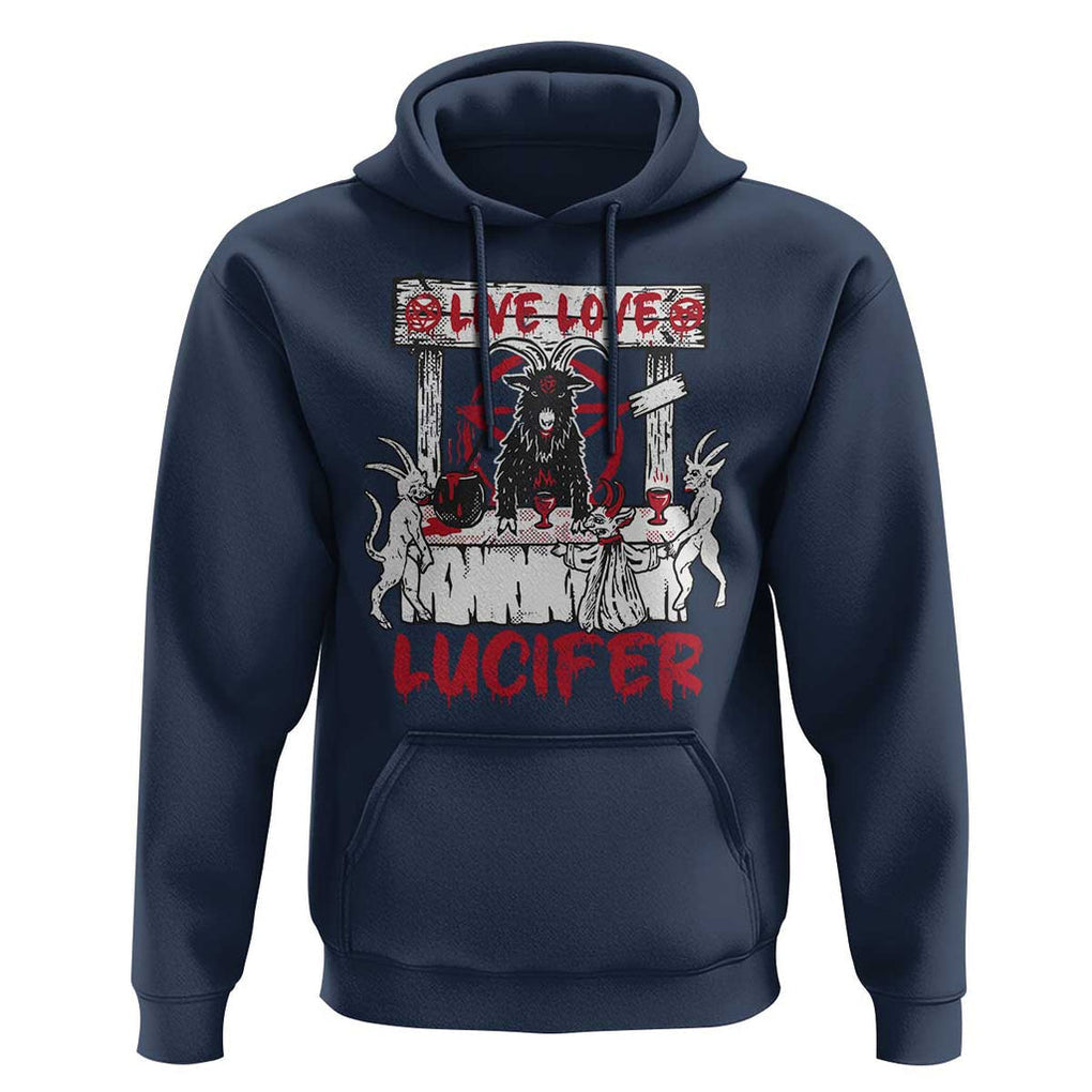 Halloween Satan Hoodie Live Love Lucifer Demon TS09 Navy Print Your Wear
