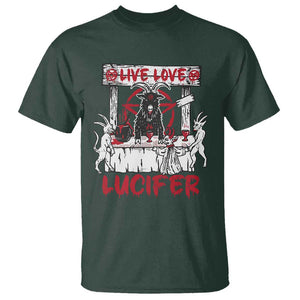 Halloween Satan T Shirt Live Love Lucifer Demon TS09 Dark Forest Green Print Your Wear