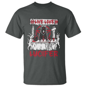 Halloween Satan T Shirt Live Love Lucifer Demon TS09 Dark Heather Print Your Wear