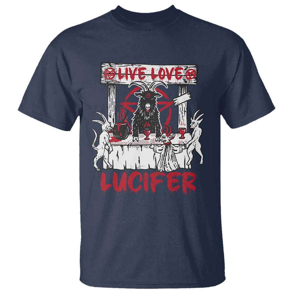 Halloween Satan T Shirt Live Love Lucifer Demon TS09 Navy Print Your Wear