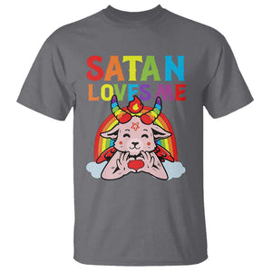 Funny Halloween T Shirt Satan Loves Me Rainbow Goat TS09 Charcoal Print Your Wear