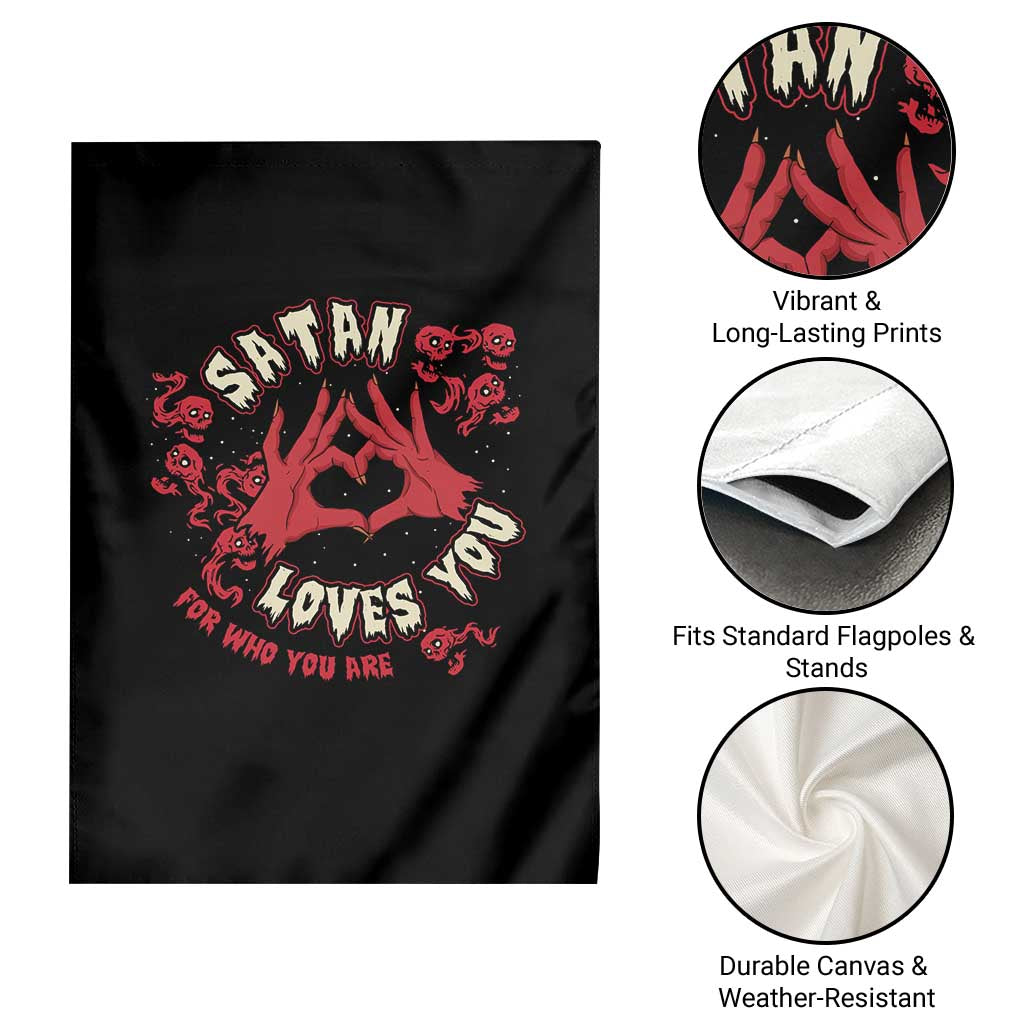 Funny Halloween Garden Flag Satan Loves You For Who You Are TS09 Print Your Wear