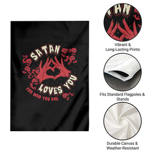 Funny Halloween Garden Flag Satan Loves You For Who You Are TS09 Print Your Wear