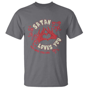 Funny Halloween T Shirt Satan Loves You For Who You Are TS09 Charcoal Print Your Wear