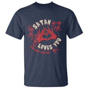 Funny Halloween T Shirt Satan Loves You For Who You Are TS09 Navy Print Your Wear