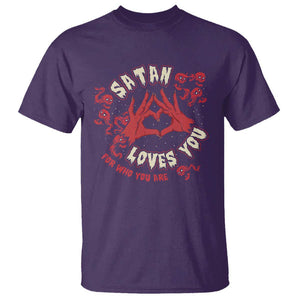 Funny Halloween T Shirt Satan Loves You For Who You Are TS09 Purple Print Your Wear