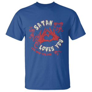 Funny Halloween T Shirt Satan Loves You For Who You Are TS09 Royal Blue Print Your Wear