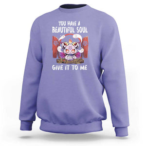 Kawaii Satan Halloween Sweatshirt You Have a Beautiful Soul TS09 Violet Print Your Wear