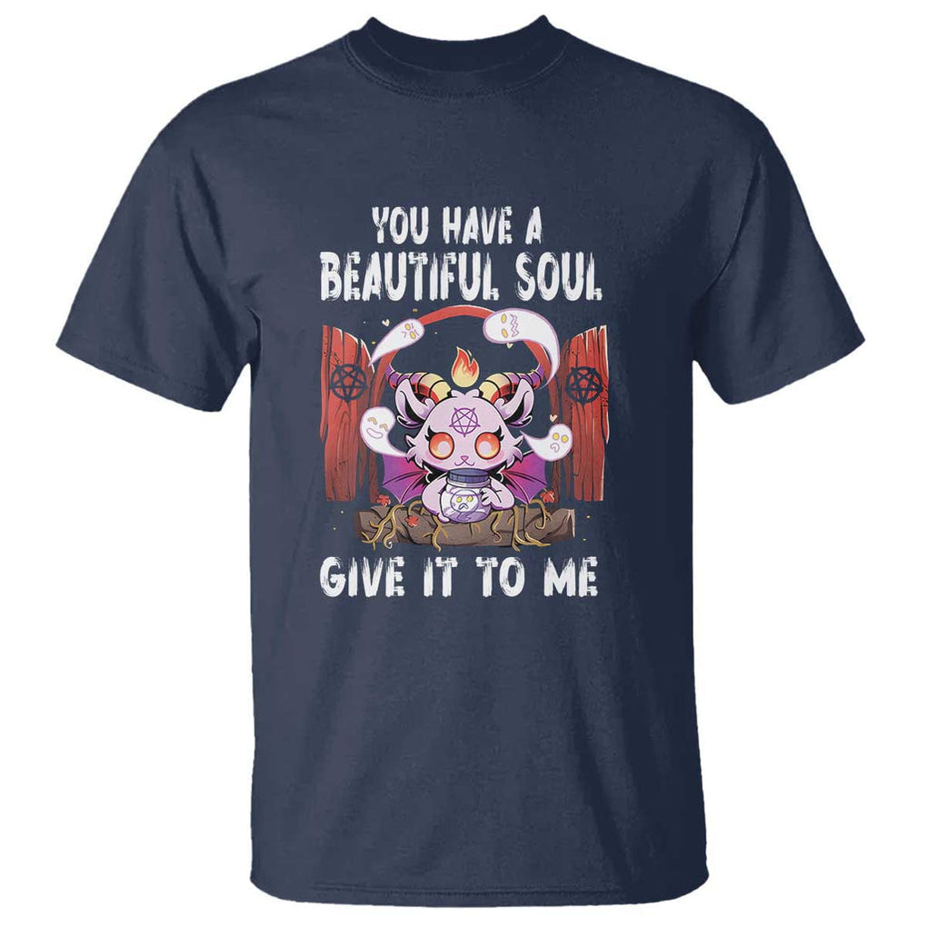 Kawaii Satan Halloween T Shirt You Have a Beautiful Soul TS09 Navy Print Your Wear