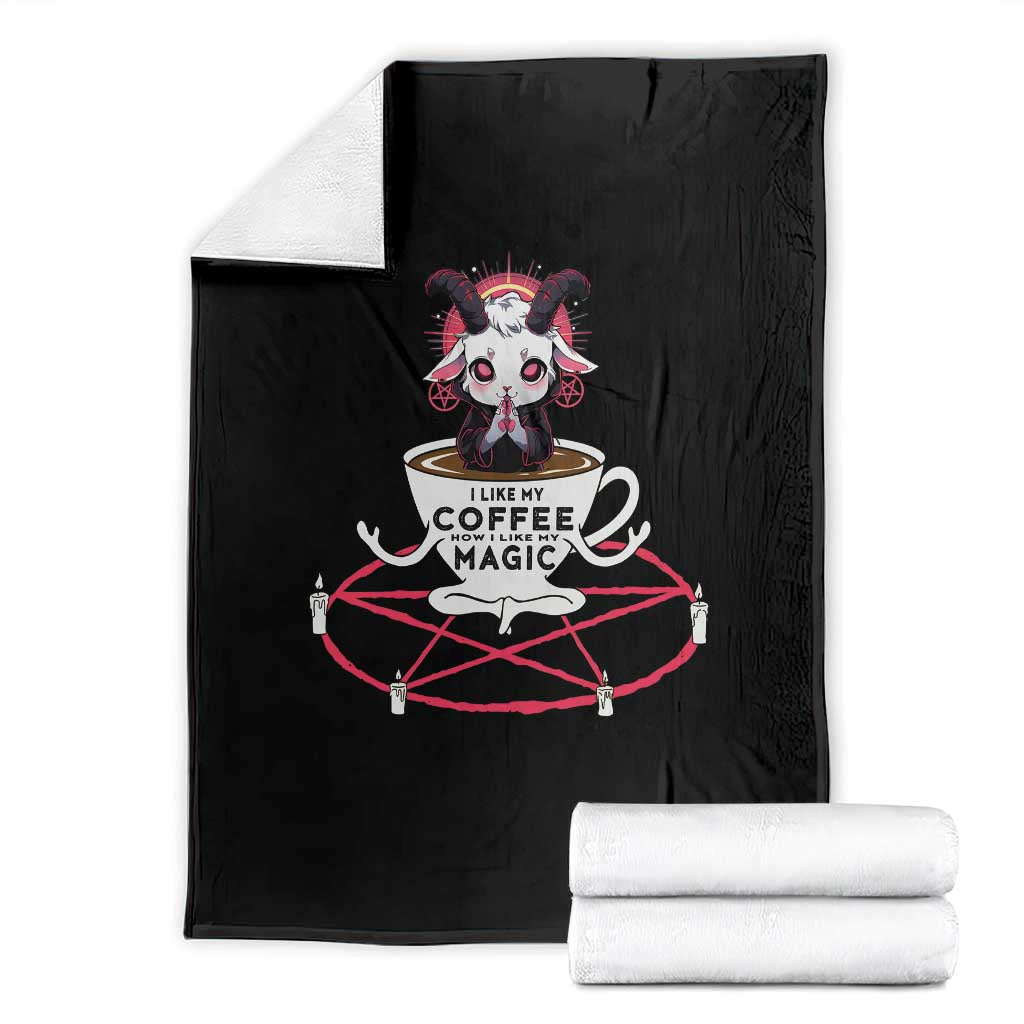 Funny Halloween Coffee Lover Throw Blanket Satan I Like My Coffee TS09 Black Print Your Wear