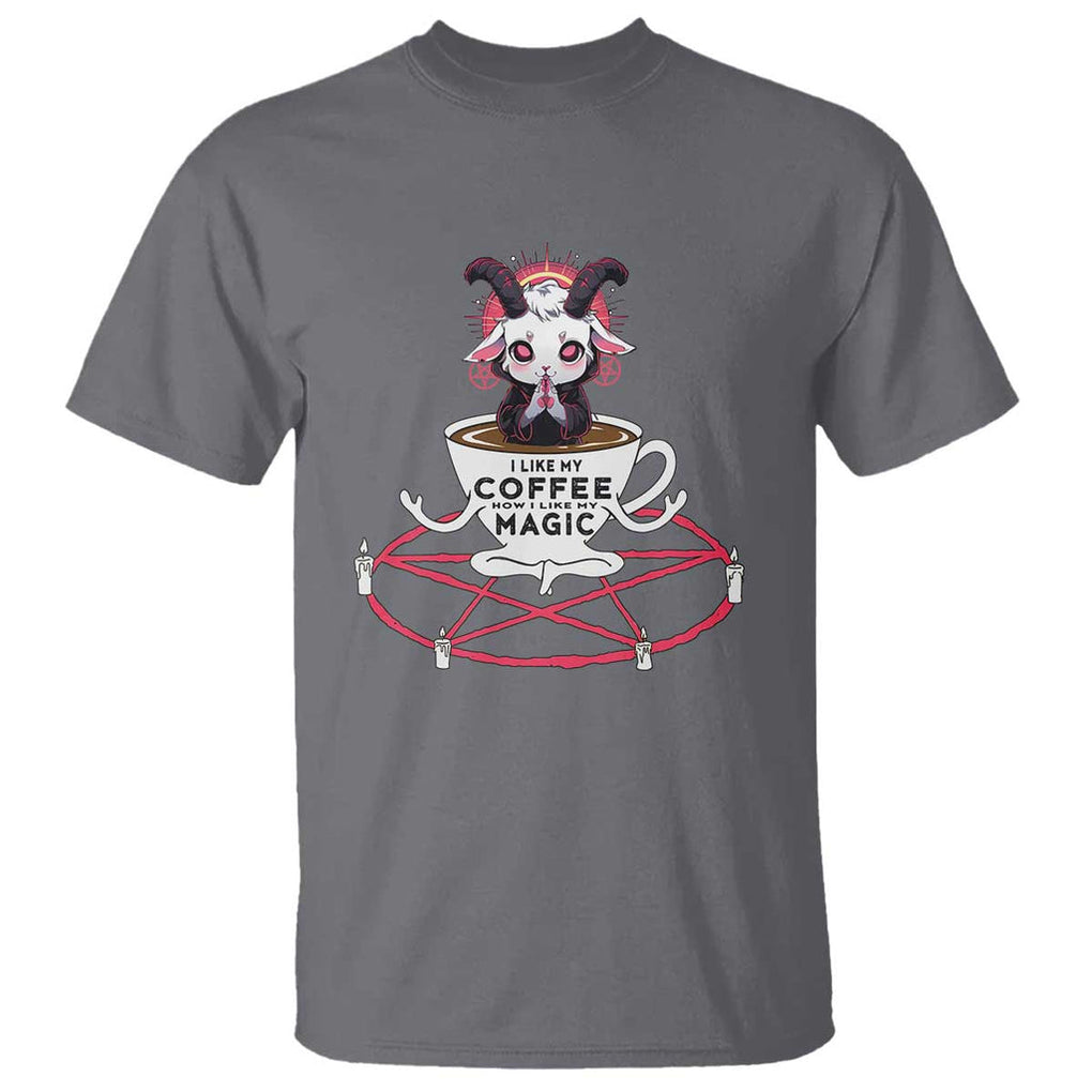 Funny Halloween Coffee Lover T Shirt Satan I Like My Coffee TS09 Charcoal Print Your Wear