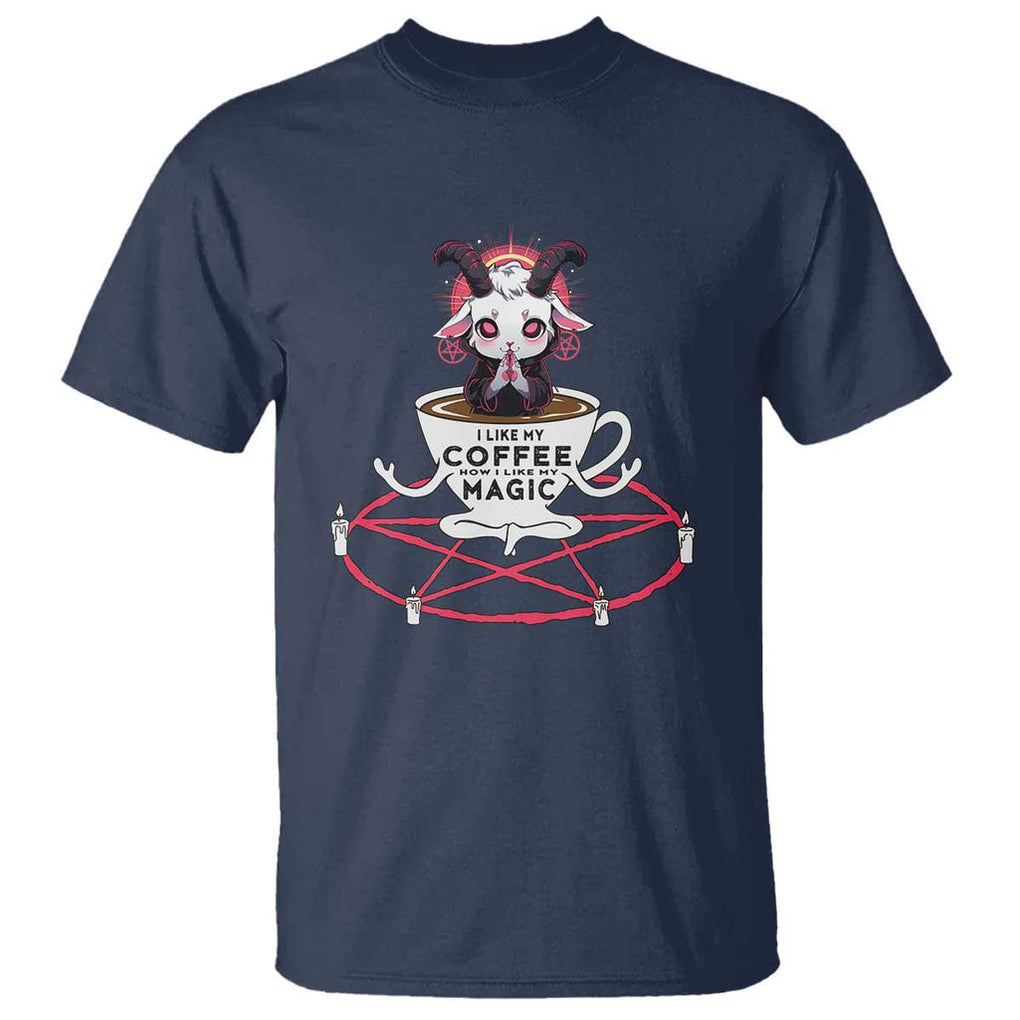 Funny Halloween Coffee Lover T Shirt Satan I Like My Coffee TS09 Navy Print Your Wear