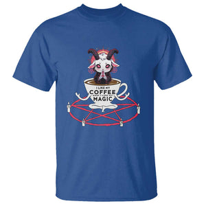 Funny Halloween Coffee Lover T Shirt Satan I Like My Coffee TS09 Royal Blue Print Your Wear