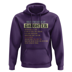 Girl Dad Hoodie Funny Rules For Dating My Daughter TS09 Purple Print Your Wear
