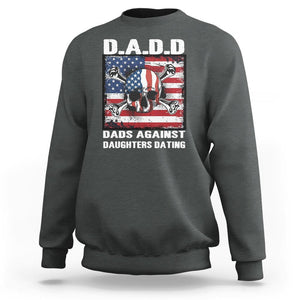 Girl Dad Sweatshirt DADD Dads Against Daughters Dating Skull America Flag TS09 Dark Heather Print Your Wear