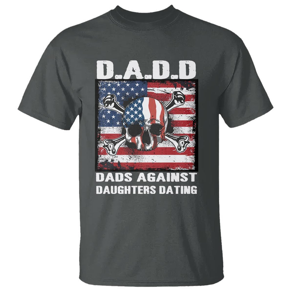 Girl Dad T Shirt DADD Dads Against Daughters Dating Skull America Flag TS09 Dark Heather Print Your Wear