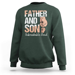Father And Son Sweatshirt Unbreakable Bond Father's Day TS09 Dark Forest Green Print Your Wear