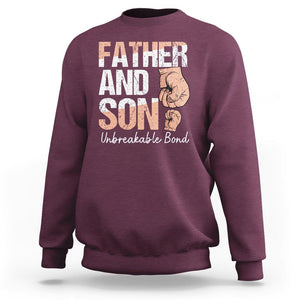 Father And Son Sweatshirt Unbreakable Bond Father's Day TS09 Maroon Print Your Wear