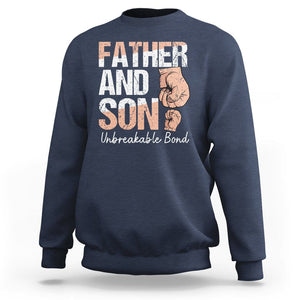Father And Son Sweatshirt Unbreakable Bond Father's Day TS09 Navy Print Your Wear