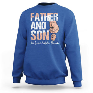 Father And Son Sweatshirt Unbreakable Bond Father's Day TS09 Royal Blue Print Your Wear