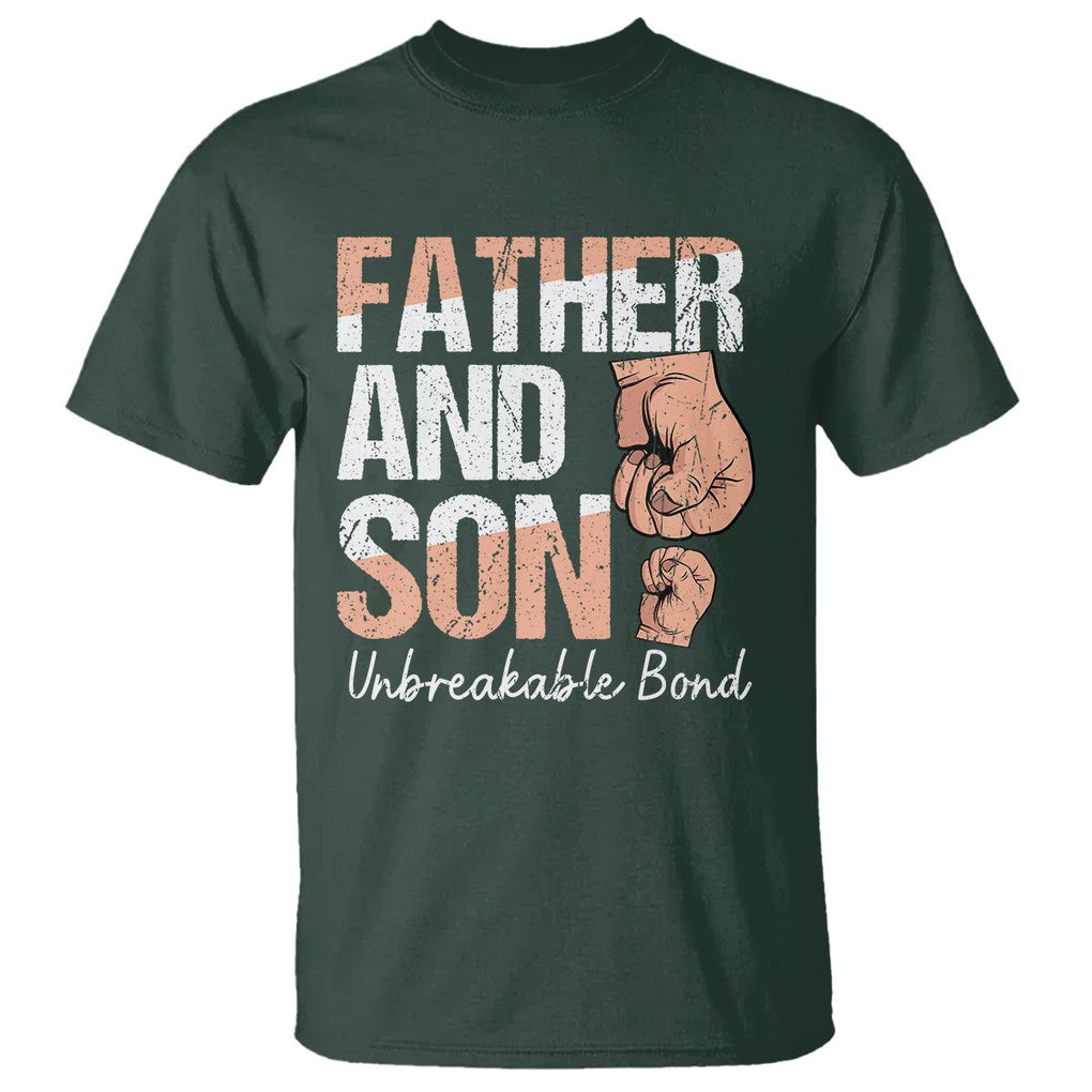 Father And Son T Shirt Unbreakable Bond Father's Day TS09 Dark Forest Green Print Your Wear