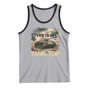 This Is My Tank Top Tank Top Funny Military Pun TS09 Athletic Heather Black Print Your Wear