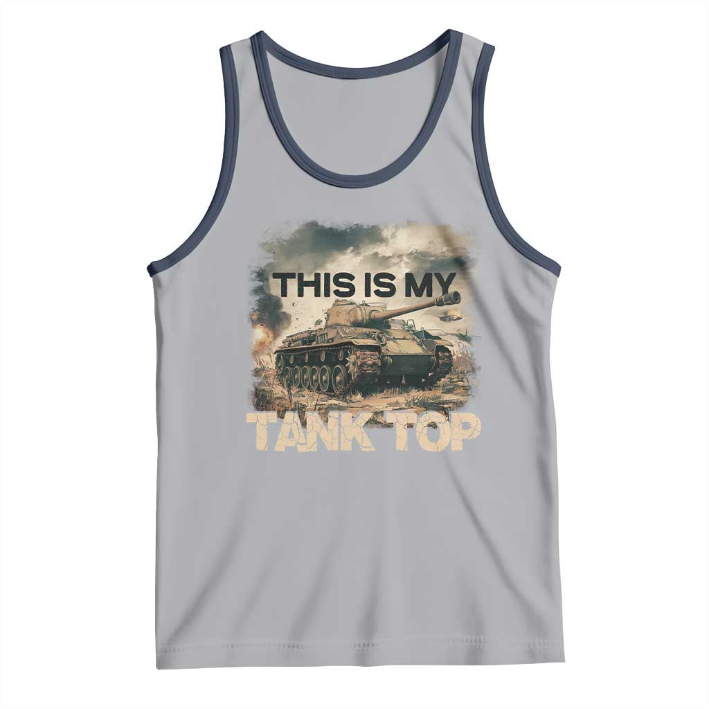 This Is My Tank Top Tank Top Funny Military Pun TS09 Athletic Heather Navy Print Your Wear
