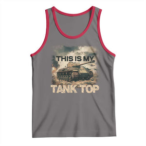 This Is My Tank Top Tank Top Funny Military Pun TS09 Deep Heather Red Print Your Wear